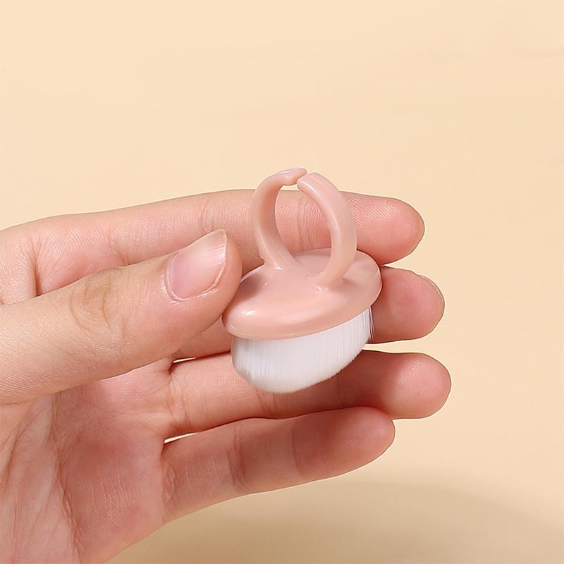 Lakier do Paznokci Czysty Pędzel Pierścień Miękkie Włosie Usuwanie Pyłu Owalny Żel Czyszczenie Pyłu Makijaż Pierścień Kształt Szczotka Szorowanie Narzędzia do Paznokci