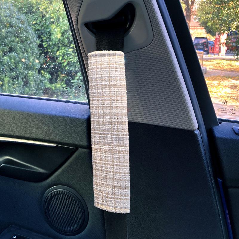 Coarse Cloth Little Coco Style Car Seatbelt Shoulder Pad for Girls - Anti-Chafing and Fragrant Mesh Car Interior Decor