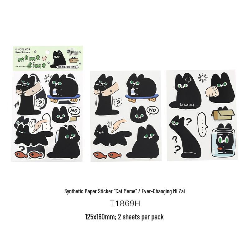 Cat Meme Stickers: Cute & Funny Expressions for Journaling & Decoration