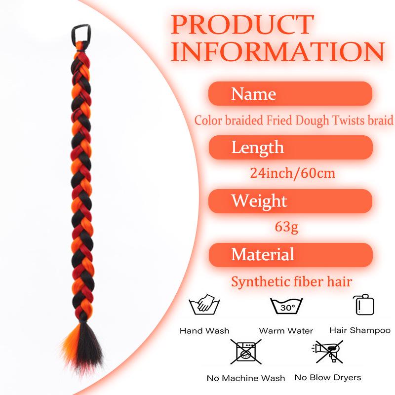 Women's Ethnic Tibetan Colorful Braided Dreadlocks and Cornrows Wig with Ponytail