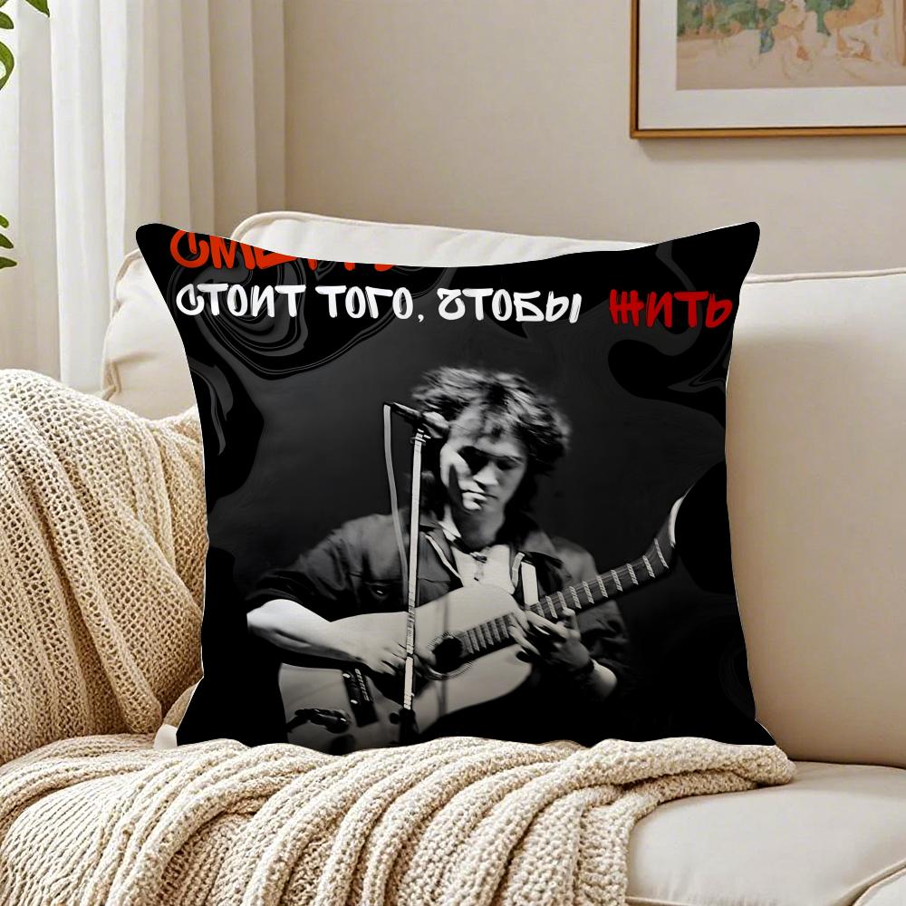 musician revolutionary VViktor TTsoi Cushion Cover Pillowcase Antidustmite living Room Sofa Decor Cushion Room