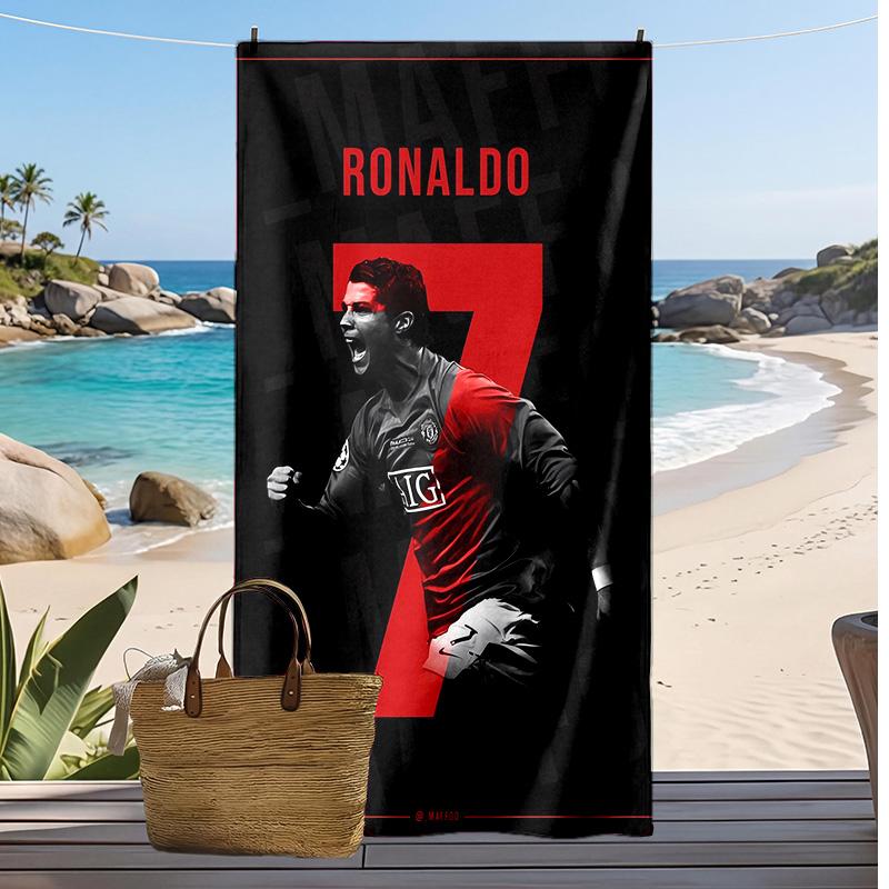 Cristiano Ronaldo Printed Beach Towel Quick Dry Soft TowelPortable Large Rectangular Beach Blanket for Travel Swimming Pool