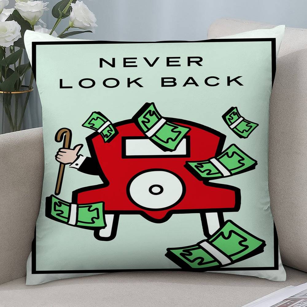 Cartoon M-Monopoly Dollar Money Pillow Case Short Plush Double-sided Print Square Throw Pillow Covers Sofa Home Cushion Decor