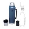 Thermos - STANLEY - Legendary Classic Bottle 1.0L - Isolation Double Paroi - Lac Hammertone