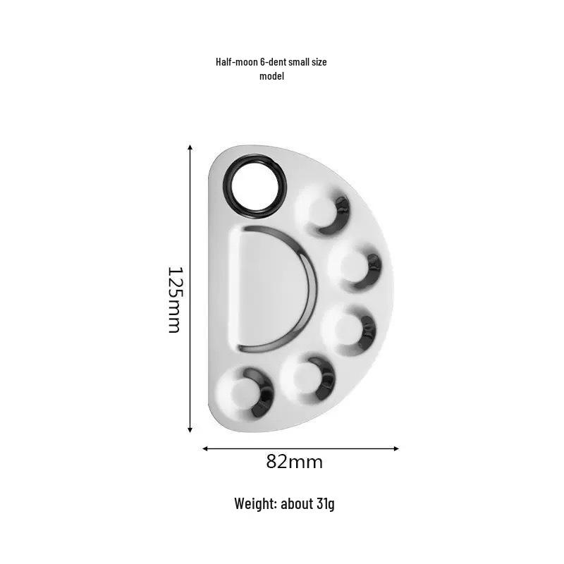 Stainless Steel Makeup Mixing Palette with Ring and Spatula