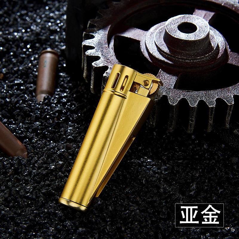Vintage Cotton Oil Lighter Old-fashioned Classic Metal Windproof Grinding Wheel Flint Lighter Men's Gift Cigarette Accessories