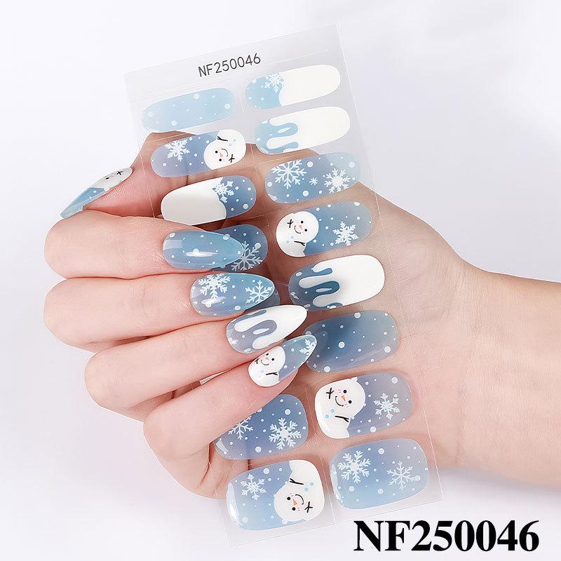 Europäische und amerikanische Weihnachten 3D Niedliche Cartoon Gel Nagelsticker für Kinder - Wasserdicht und halbgehärtet