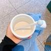 Simple Mug Women'S Milk Fufu High-Value Ceramic Cup With Lid And Spoon Water Cup Breakfast Milk Coffee Cup