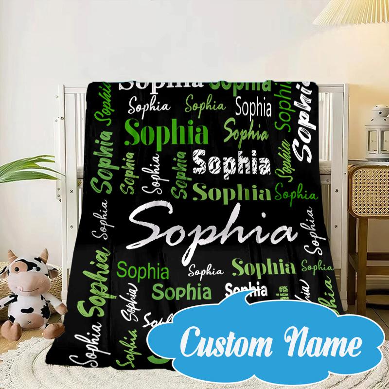 Custom Name Your Name Art Design Blanket bed sofa Blanket Flannel Blanket for Camping, Hiking, Picnic Essentials,gift for Fan family