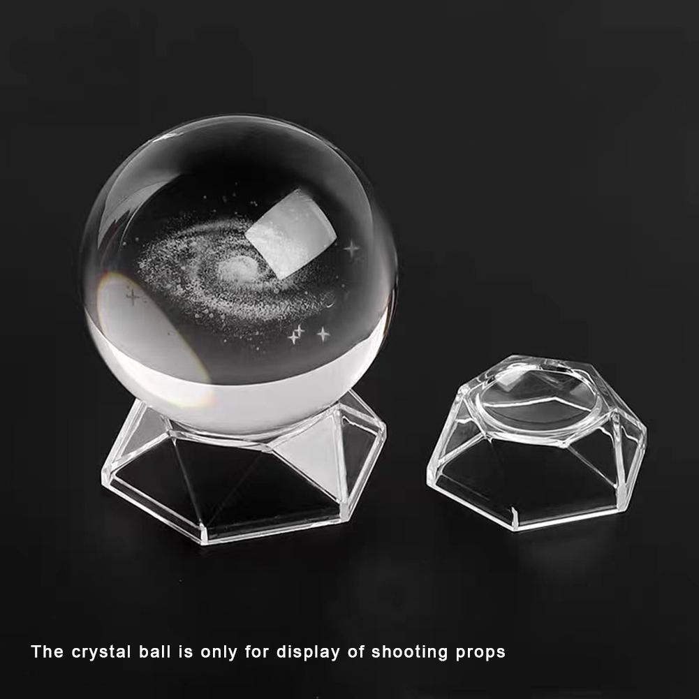 1PC Acrylic Crystal Ball Base Hexagon Shape Sphere-Stone Support Ball Display Stand Figurine Holder Home Decor Desktop Ornaments