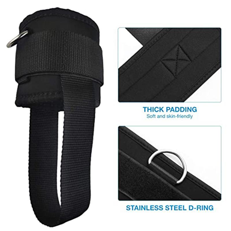 2Piece Fitness Adjustable Ankle Straps 4 D-Rings for Cable Machines Comfort Fit Neoprene Ankle Sleeves Booty Building Workout Trainer