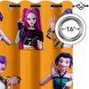 2pcs Kpop Anime Girls Curtains Cute Idol Group Print Blackout Curtains Orange Background Window Drapes For Teens Bedroom Dec