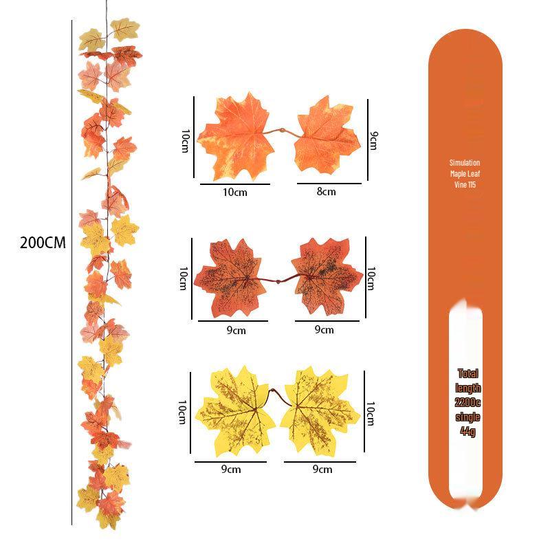 Artificial Maple Leaf Rattan Home Decor: Scenic Atmosphere Arrangement