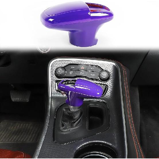 Voodonala For Challenger Charger ABS Carbon Fiber Gear Shift Shifter Knobs Cover Trim For 2015-2025+ Dodge Challenger Charger 2018-2025+ Durango