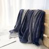 Wrinkled Long Neckerchief Soft Tassel Bufandas Shawls Casual Unisex Striped Scarf