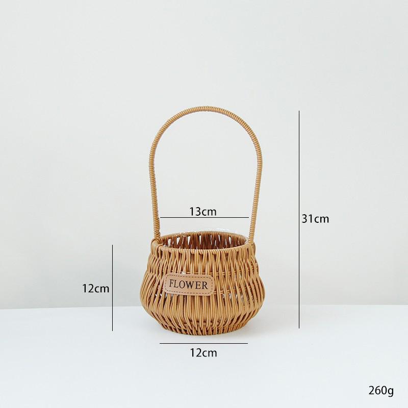 

Подарочная корзина, плетеная цветочная корзина, цветочная корзина ручной работы для дома, свадебного декора, корзины для хранения на пикнике, корзина для хранения из ротанга