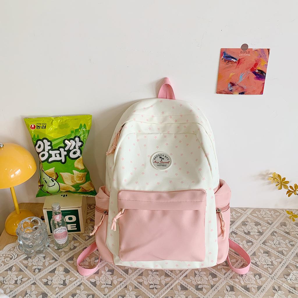 Cute Schoolbag Versatile Fresh Travel Lightweight Large Capacity Backpack College Students High School Junior High School Girls Backpack Tide