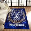 1PC Custom Name Zodiac Goat Art Theme Floor Mat Ideal for Living Room, Game Rooms, Office, Bedroom,Floor Mat Playful Design
