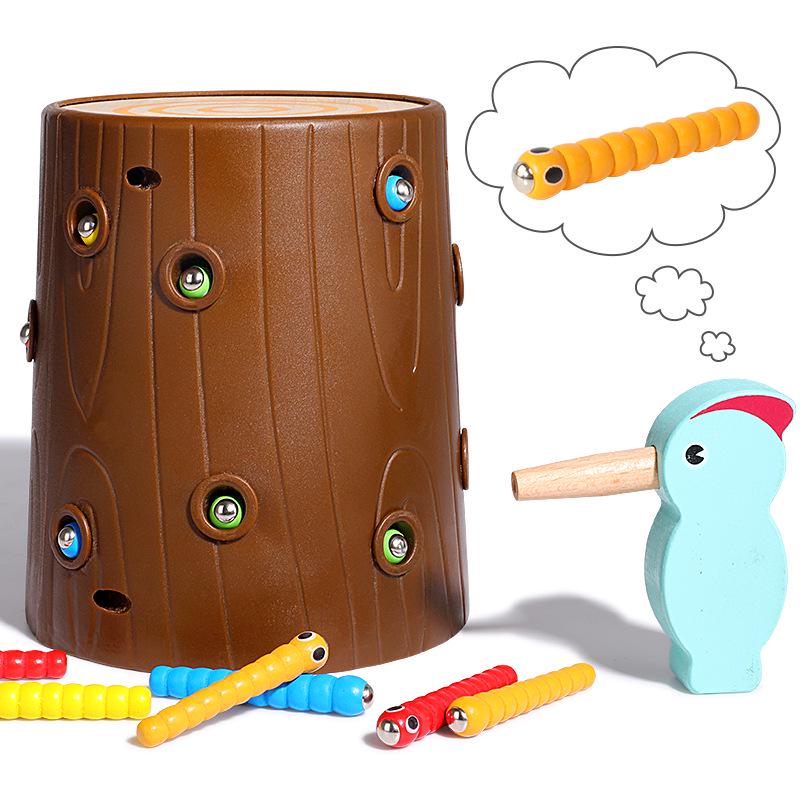 

Woodpecker Insect Catching Magnetic Puzzle: Early Education Toy for Kids