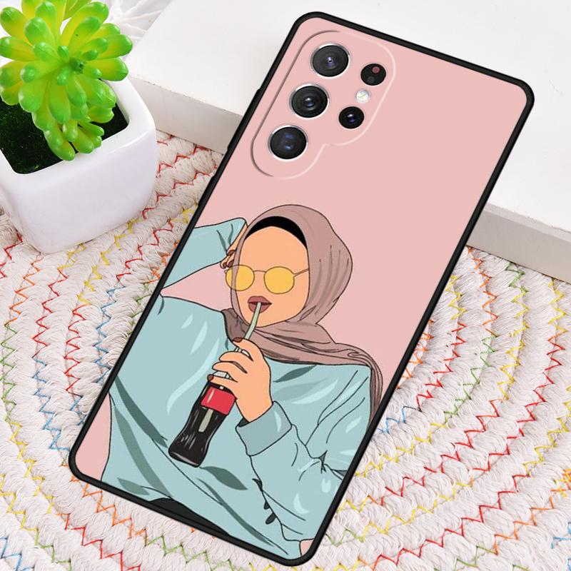 

Islamic Muslim Hijabi Girls Silicone Phone Case For Samsung Galaxy note 10 pro S26 S25 S24 S23 S22 S21 Plus S25Ultra Capa Cover Galaxy S22 Ultra 5G