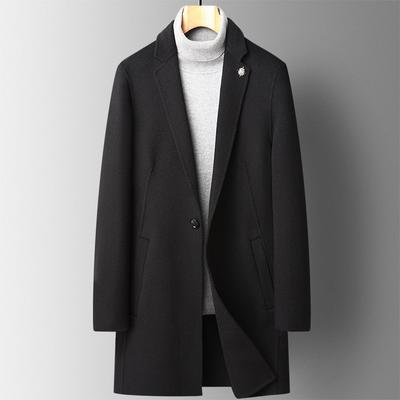 Autumn and Winter New Double-sided Woolen Wool Coat Men's Slim-fitting Mid-length Alpaca Nizi Coat
