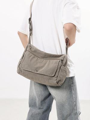 Unisex plátenná crossbody taška cez rameno 2025 - Všestranná, veľká kapacita pre študentov