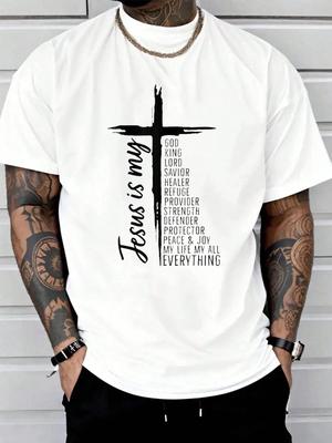 New Pure Cotton Tshirt for Summer Mens and Womens Beach Travel Comfortable and Breathable 2025 Ins Y2k Faith In Christ
