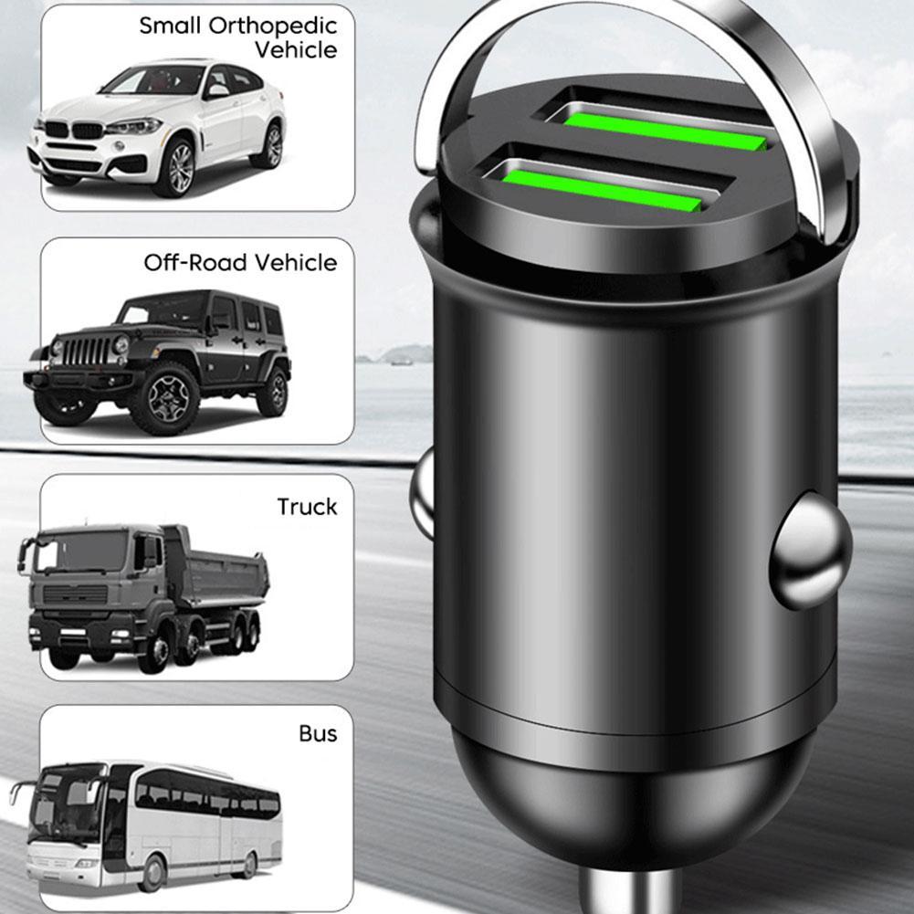 200W Mini Dual Ports USB Car Charger Lighter Fast Charging Car Phone Charger Adapter For IPhone 13 12
