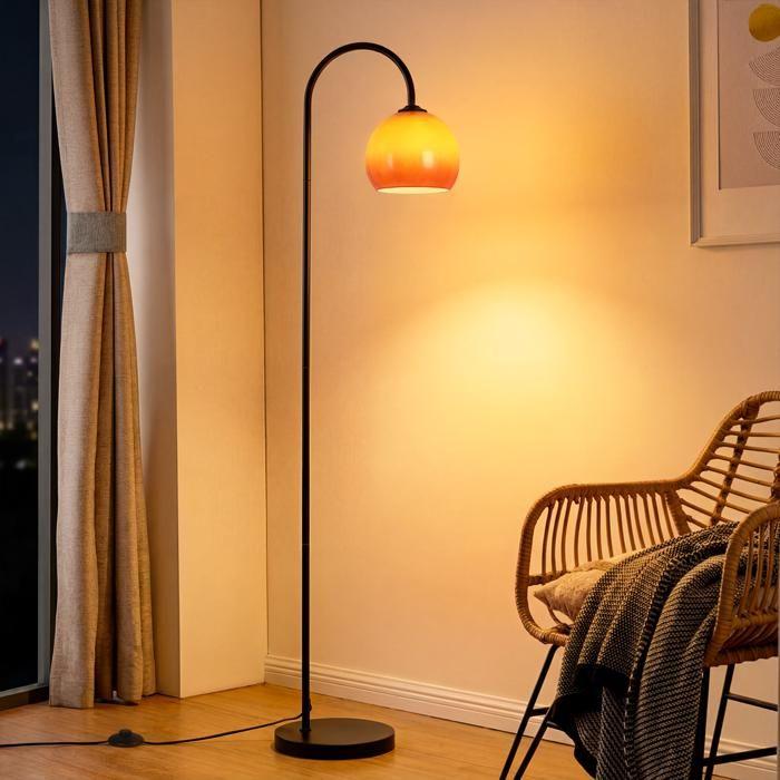 NETTLIFE Lampada da terra - con interruttore a pedale ad arco portalampada E27 (lampadina non inclusa) altezza 140-160 cm braccio orientabile