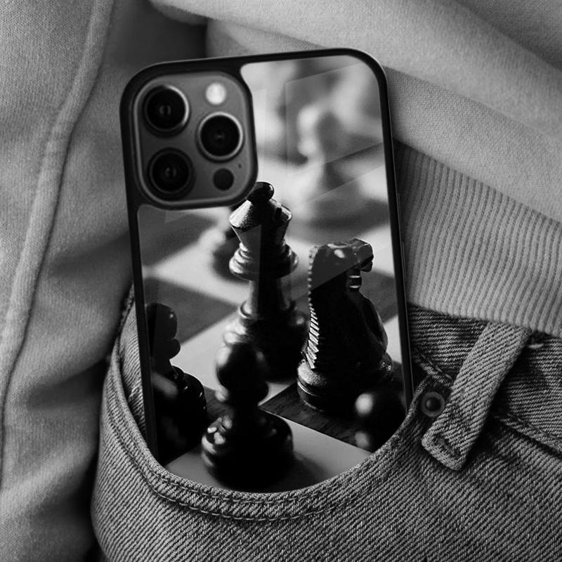 Chess Pieces Soft Phone Case for iPhone 17 Air 16e Pro Max 15 Pro 13 14 Plus 11 12 MagSafe Magnetic Coque
