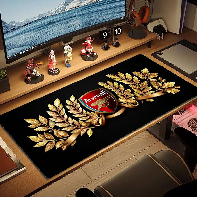 Arsenal F Großes Mauspad Große Gaming-Tischunterlage Rutschfest für Laptop Tablet Großes Mauspad XXL Matte Mini-PC-Spielmatte Mit verriegeltem Rand