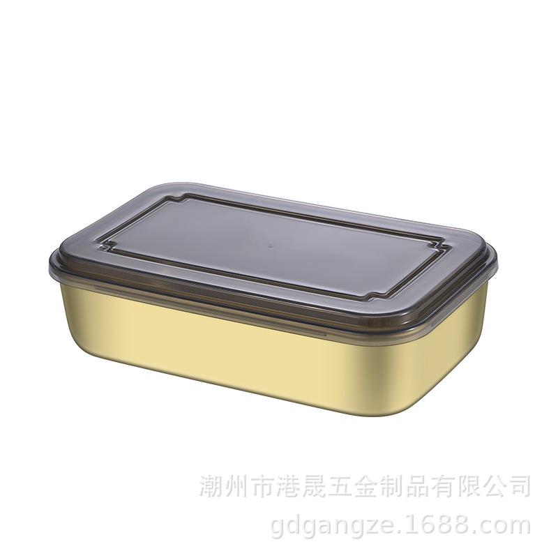 Outdoor cooking aluminum lunch box camping picnic food storage box square lunch box travel portable lunch box 2-pack