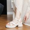 Not tired feet platform sandals women's super soft spring and summer new small 6 cm height increase open-toed Roman shoes small size shoes