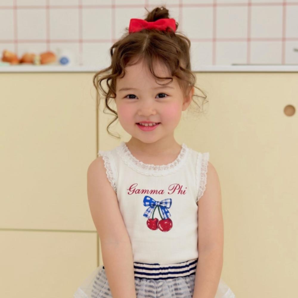 SERA Girls Irene Sleeveless Cotton Top for Kids White S