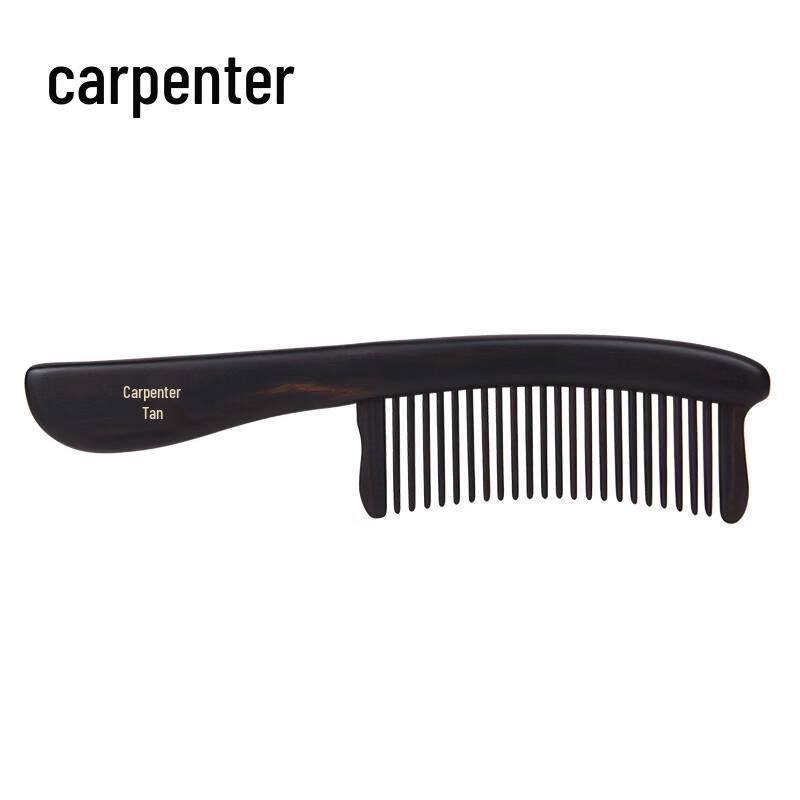 Tan Carpenter Ebony Wood Comb with Inlaid Teeth