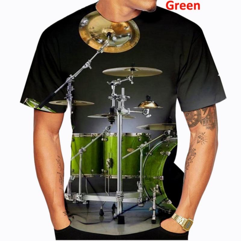 

Весна и лето Новый стиль барабанная установка 3D принт футболка мужская/женская мода музыкальные инструменты принтованные топы 6XL