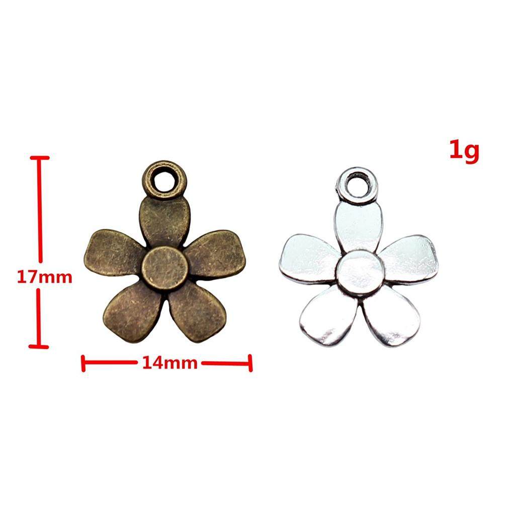 Simple Flower Charms Antique Alloy Pendants For Minimalist Floral Jewelry