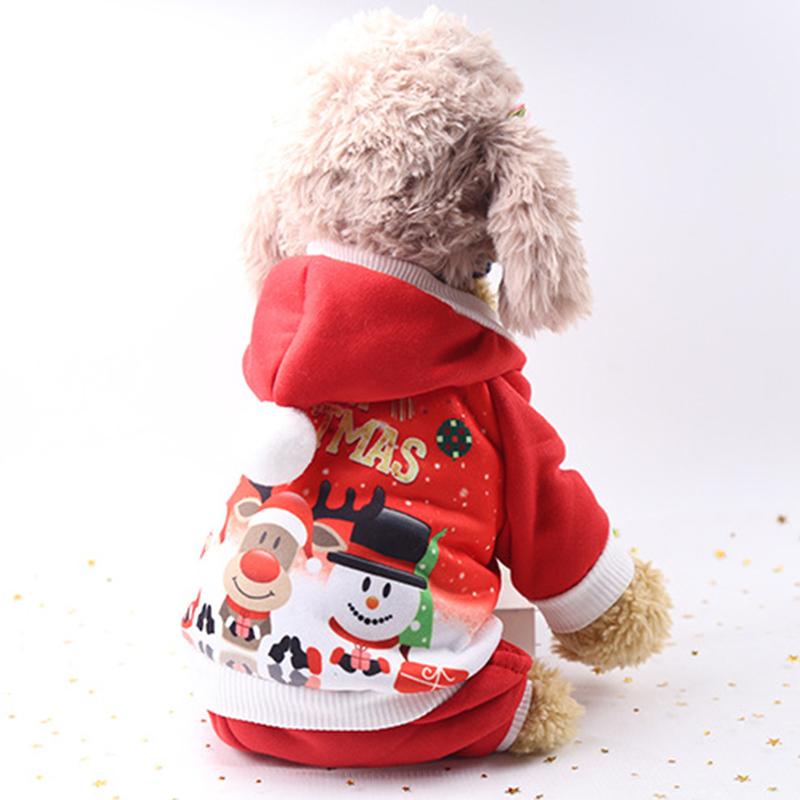 Christmas Cat Clothes Small Dogs Cats Santa Costume Kitten Puppy Outfit Hoodie Warm Pet Dog Clothes