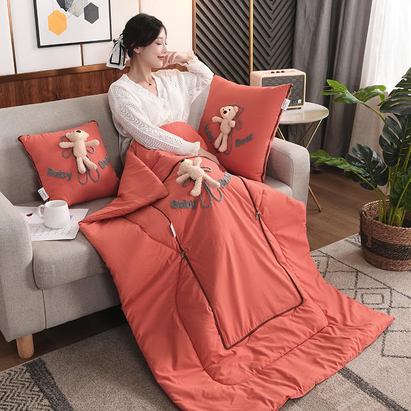 Manta Almohada Multifuncional con Logo Personalizado - Perfecta para Oficina y Coche Aire Acondicionado de Verano.