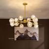 Nordic Post-Modern Copper Crystal Chandelier for Living Room or Bedroom