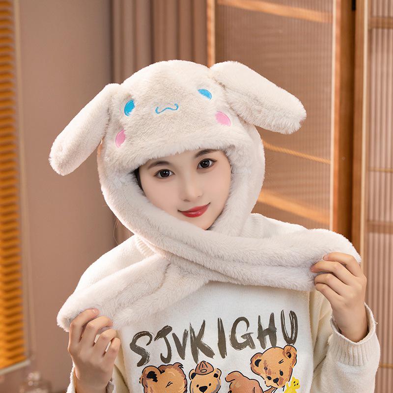 Winter Plush Ear Moving Airbag Hat - Cute Gift for Girlfriend & Kids, Perfect for Festive Fun