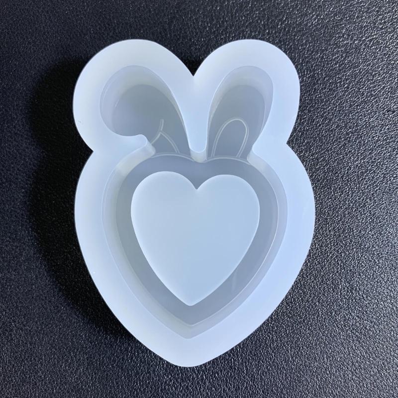 Geometry Little  Ears Ornament Silicone Epoxy Resin Mold  Keychain Pendant Jewelry for Bag Decorations Craft