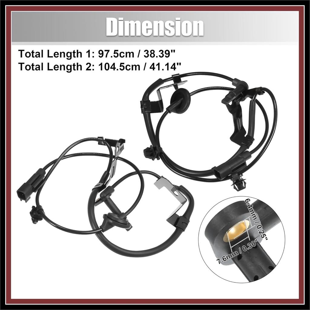 1 Pair Rear Left Right ABS Speed Sensor for Mitsubishi Lancer 2009-2015 for Mitsubishi Outlander 2007-2015 No.4670A583/4670A584 Durable Material