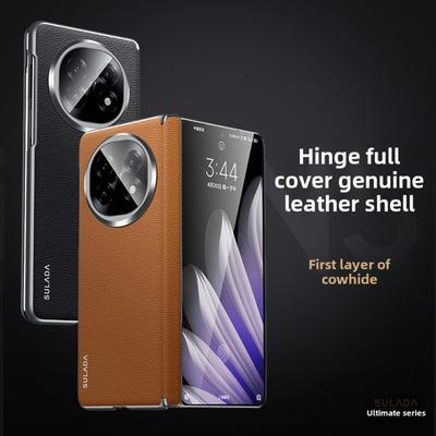 For OPPO Find N5 Magsafe Case High Quality Matte Leather Folding Hinge Built In Magnetic Wireless Charging Shockproof Hard Case