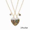 2 Stück/Set Beste Freunde Anhänger Halskette Für Frau Magnetisch Verstellbar Regenbogen Gänseblümchen Liebhaber Zerbrochenes Herz Kette BFF Schmuck Geschenke