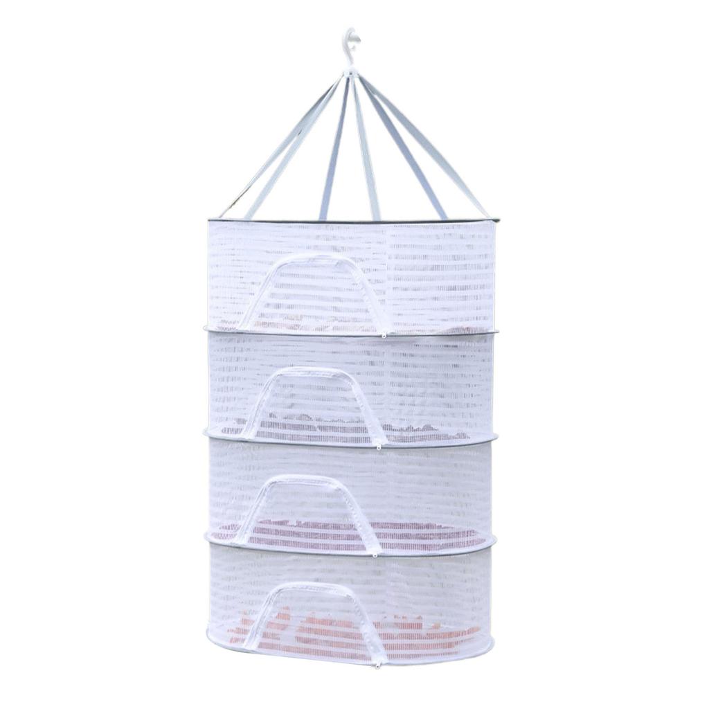 Breathable Mesh Hanging Drying Rack Vegetable Dryer with Rotating Hook Plant Hanging Net for Indoor and Outdoor Use