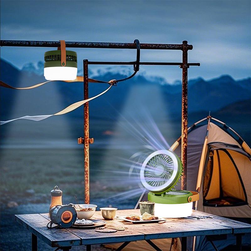 Multi-Functional Rechargeable Solar Camping Lantern with Fan – Long Battery Life for Outdoor & Emergency Use