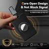 Key Card Holder for Tesla with AirTag Slot TNSNK Carbon Fiber Cover Protective Card Case with Keychain for Tesla Key 3 Y S X (Black)