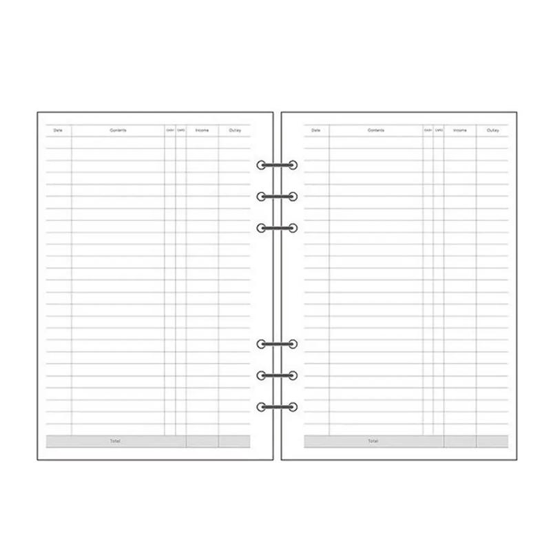 Fromthenon Cute Filler Paper Refill for Filofax Spiral Notebook A5 A6 A7 Planner Color Grid Blank Todo List Core Stationery