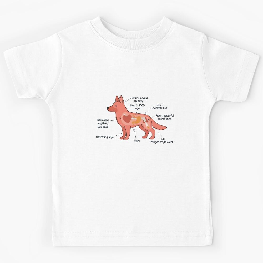 German Shepherd Anatomy - Funny GSD Mom Dad Gift Kids T-Shirt 150